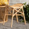 Baxton Studio Elgon Modern Bohemian Natural Brown Rattan Footstool 211-12761-ZORO